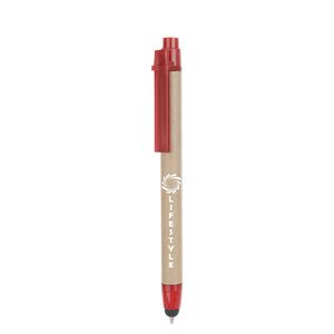 GiftRetail MO8089 - RECYTOUCH Stylo tactile carton recyclé Rouge