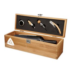 GiftRetail MO8293 - TARDOR Set à vin en bambou Wood