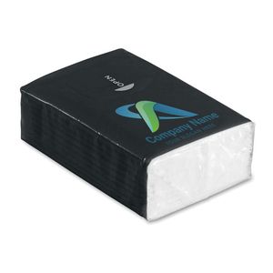 GiftRetail MO8649 - SNEEZIE Mini paquet de mouchoirs Noir