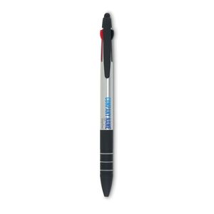 GiftRetail MO8812 - MULTIPEN Stylo bille stylet 3 couleurs Argent