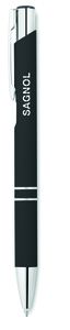 GiftRetail MO8857 - AOSTA Stylo bille poussoir finition Noir
