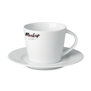 GiftRetail MO9080 - PARIS Tasse et soucoupe Cappuccino Blanc