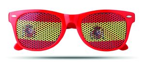 GiftRetail MO9275 - FLAG FUN Lunettes de supporter Rouge