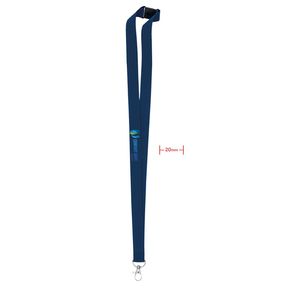 GiftRetail MO9354 - PANY Lanyard crochet métal 20mm Bleu