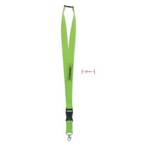 GiftRetail MO9661 - WIDE LANY Lanyard crochet métal 25mm Lime
