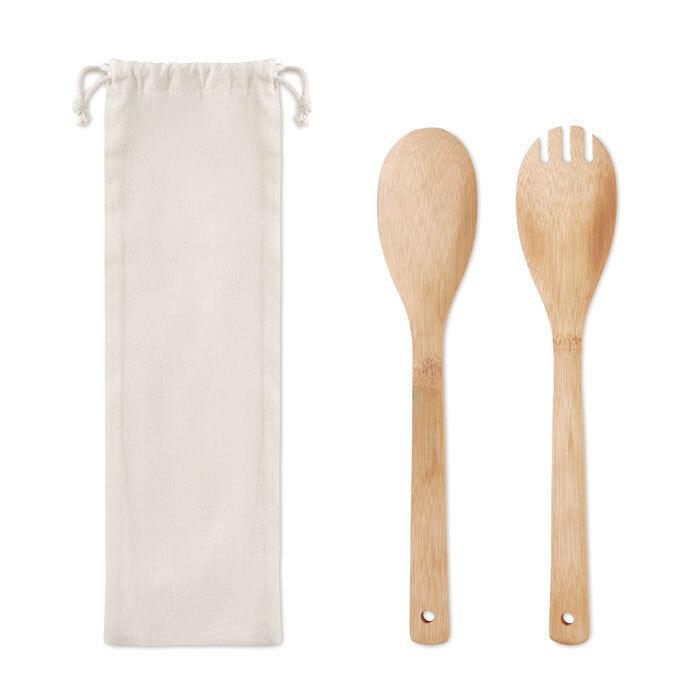 GiftRetail MO9903 - MAYEN SET Couverts à salade en bambou