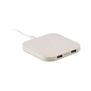 GiftRetail MO9997 - UNIPAD+ Chargeur/hub paille de blé/ ABS