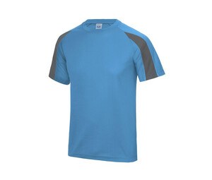 JUST COOL JC003 - Tee-shirt de sport contrasté Sapphire Blue/ Charcoal