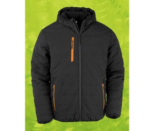 RESULT RS240X - Veste matelassée d'hiver tendance et recyclée Black/Orange