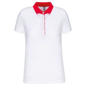 Kariban K261 - Polo jersey bicolore femme Blanc-Rouge