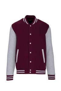 Kariban K497 - Blouson molleton teddy unisexe Wine / Oxford Grey