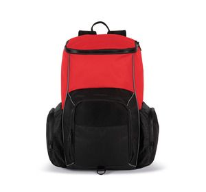 Kimood KI0176 - Sac à dos de sport recyclé imperméable avec porte-objets Red / Black