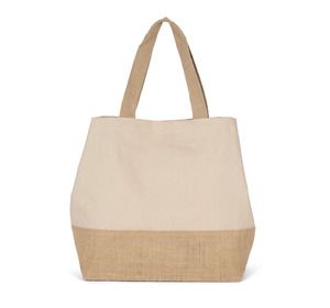 Kimood KI0235 - Sac shopping en toiles de coton & jute