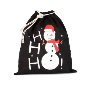 Kimood KI0745 - Sac coton à cordon motif bonhomme de neige Black