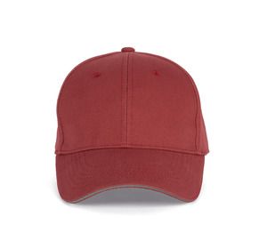 K-up KP011 - ORLANDO - CASQUETTE HOMME 6 PANNEAUX Terracotta Red / Slate Grey