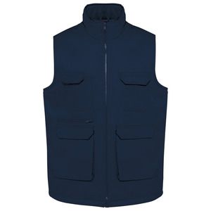 WK. Designed To Work WK607 - Gilet polycoton multipoches rembourré unisexe Navy