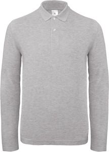 B&C CGPUI12 - Polo homme ID.001 manches longues Heather Grey