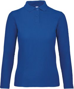 B&C CGPWI13 - Polo femme ID.001 manches longues Royal Blue