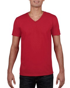 GILDAN GIL64V00 - T-shirt V-Neck SoftStyle SS for him Rouge
