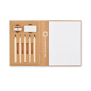 GiftRetail MO6769 - KISAN Set de dessin de 60 feuilles Beige