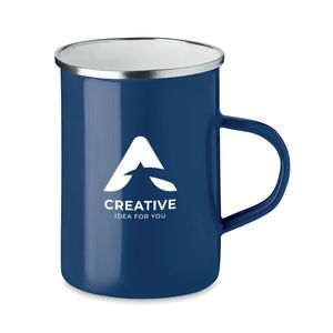 GiftRetail MO6775 - SILVER Tasse en métal  couche d'émail Bleu