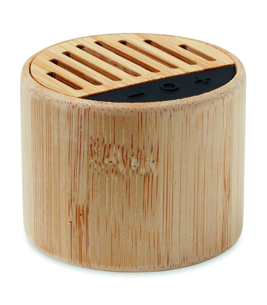 GiftRetail MO6818 - ROUND LUX Haut-parleur sans fil bambou
