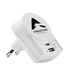 Skross MO6883 - EURO USB CHARGER A/C Chargeur Skross Euro USB (AC) Blanc