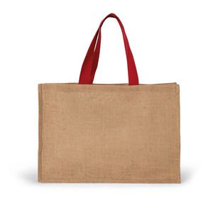 Kimood KI0743 - Sac shopping XL Natural / Cherry Red