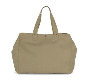 Kimood KI3208 - Sac de shopping en coton délavé Washed Olive Gray