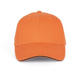 K-up KP011 - ORLANDO - CASQUETTE HOMME 6 PANNEAUX Orange Zest / Dark Grey