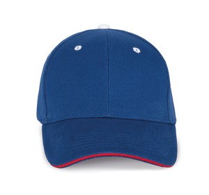 K-up KP011 - ORLANDO - CASQUETTE HOMME 6 PANNEAUX Royal Blue / Red / White