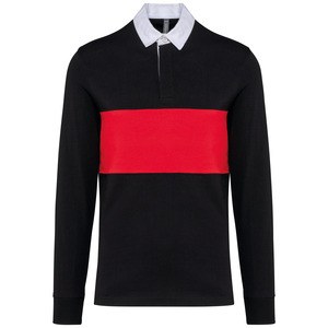 PROACT PA429 - Polo Rugby manches longues Black / Sporty Red