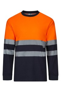 Velilla 305615 - BICOLOR LONG-SLEEVE COTTON T-SHIRT AV