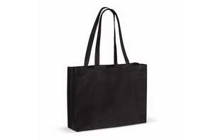 TopEarth LT95243 - Recycled cotton bag with gusset 140g/m² 49x14x37cm Noir