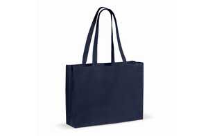 TopEarth LT95243 - Recycled cotton bag with gusset 140g/m² 49x14x37cm Bleu Foncé