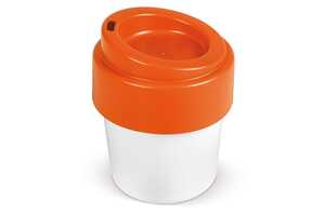 TopPoint LT98707 - Tasse à café avec couvercle Hot-but-cool 240ml White / Orange