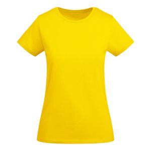 Roly CA6699 - BREDA WOMAN T-shirt ajusté à manches courtes pour femme en coton biologique certifié OCS Jaune