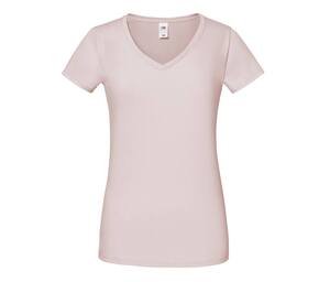 FRUIT OF THE LOOM SC155 - T-shirt femme col V Powder Rose