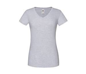 FRUIT OF THE LOOM SC155 - T-shirt femme col V Heather Grey