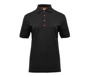 BLACK&MATCH BM101 - Polo femme boutons contrastés Black / Orange