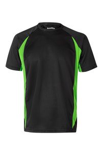 Velilla 105501 - T-SHIRT TECHNIQUE BICOLORE Black/Lime Green