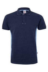 Velilla 105504 - POLO BICOLORE MC MARINE/BLEU CIEL