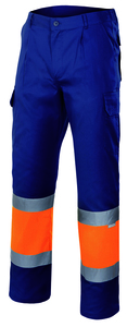 Velilla 157 - PANTALON BICOLORE HV MARINE BLUE/HI-VIS ORANGE