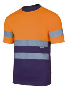 Velilla 305506 - T-SHIRT TECHNIQUE BICOLORE HV MARINE BLUE/HI-VIS ORANGE