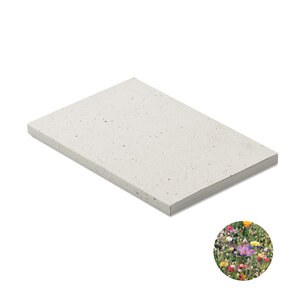 GiftRetail MO2082 - SEED BOOK Carnet A5 couv. papier semence Blanc