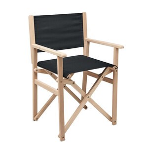 GiftRetail MO6945 - RIMIES Chaise de plage pliable en bois Noir