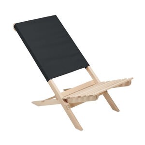 GiftRetail MO6996 - MARINERO Chaise de plage pliable en bois Noir