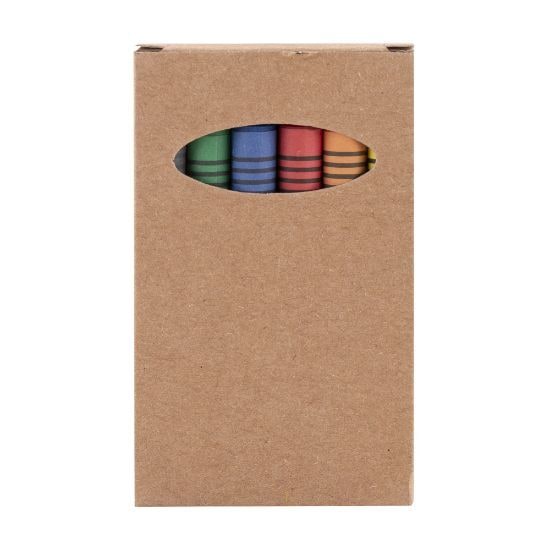 EgotierPro 28236 - Crayons de cire 6 couleurs, boîte kraft