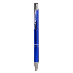 EgotierPro 29077RE - Stylo en aluminium recyclé, anneaux métalliques STRIPE ROJO METALIZADO