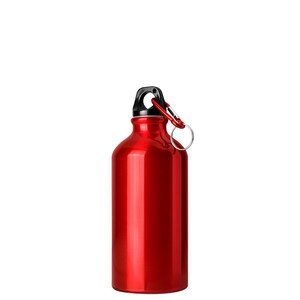 EgotierPro 31028 - Bouteille Aluminium 500ml Finition Brillante Carabiner ROJO METALIZADO